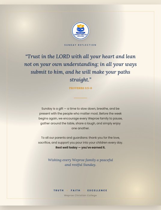 Sunday Reflection post — Proverbs 3:5-6